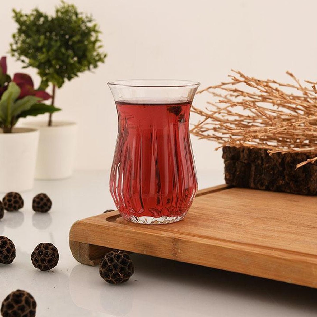 MONOO Diamonds - Turkse Theeglazen - Set van 6 - 155ml - Çay Bardağı - TEKZEN