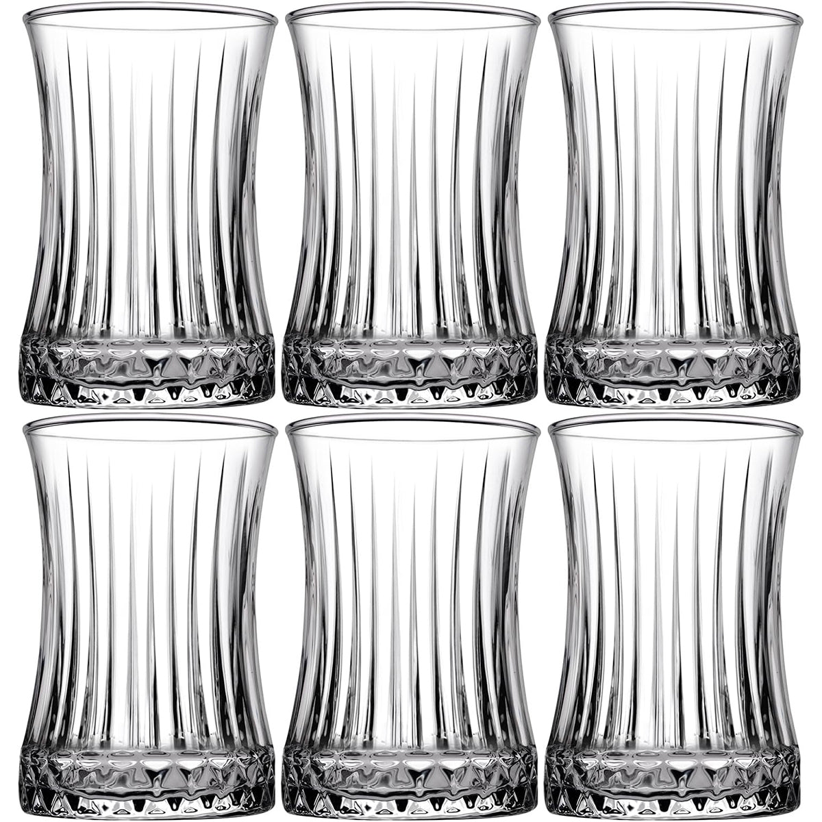 MONOO Diamonds - Turkse Theeglazen - Set van 6 - 155ml - Çay Bardağı - TEKZEN