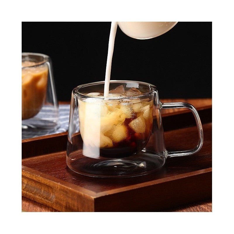 MONOO Dubbelwandige Glazen met Oor - 2 Stuks - 200ml - TEKZEN