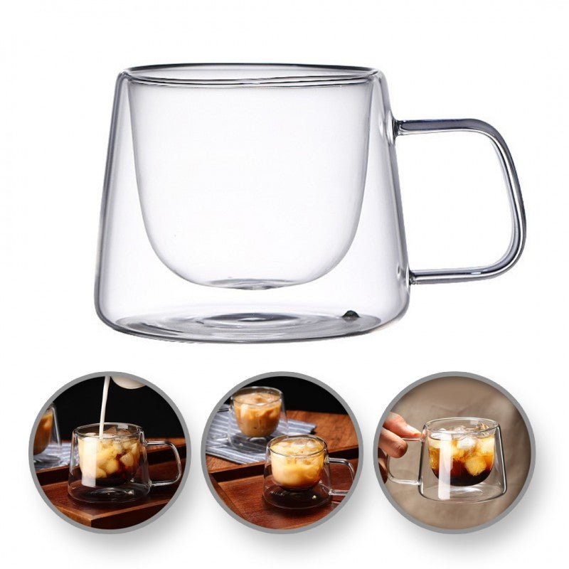 MONOO Dubbelwandige Glazen met Oor - 2 Stuks - 200ml - TEKZEN