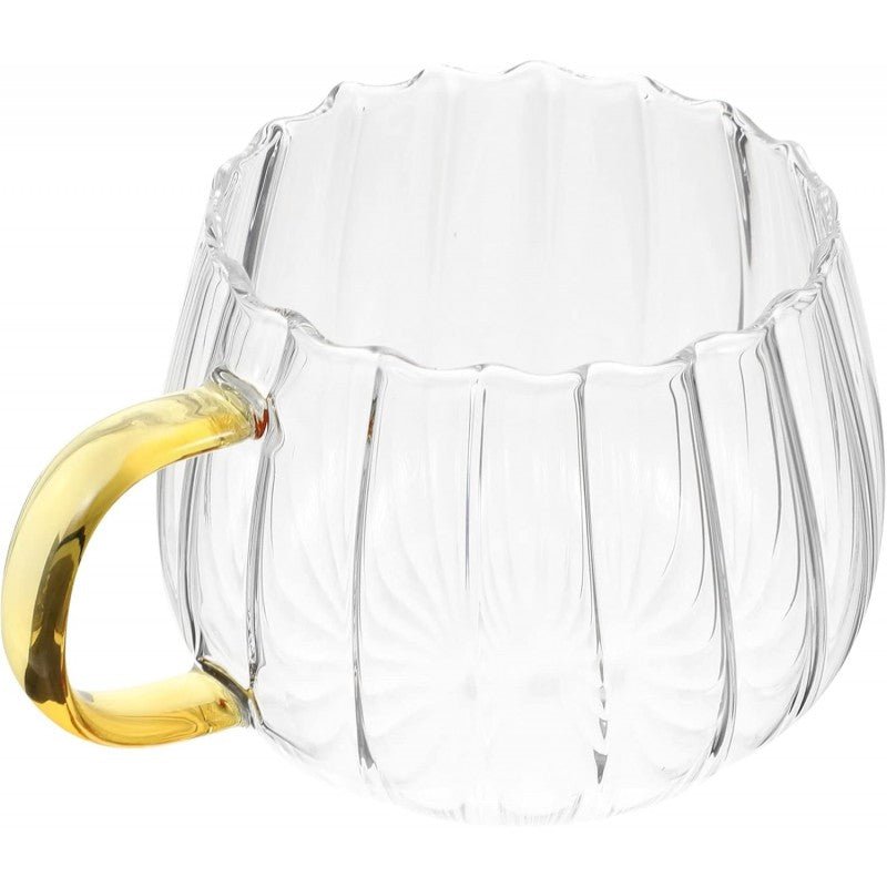 MONOO Geribbelde Glas met Oortje - 2 Stuks - 350ml - TEKZEN