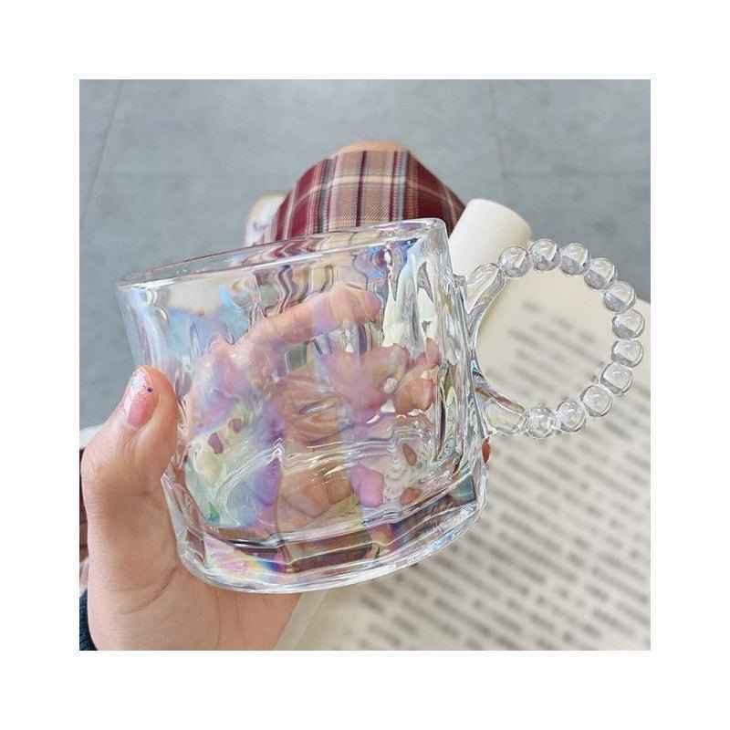 MONOO Rubby Regenboog Glazen met Oortje - 6 Stuks - 260ml - Koffieglazen - Theeglazen - Waterglazen