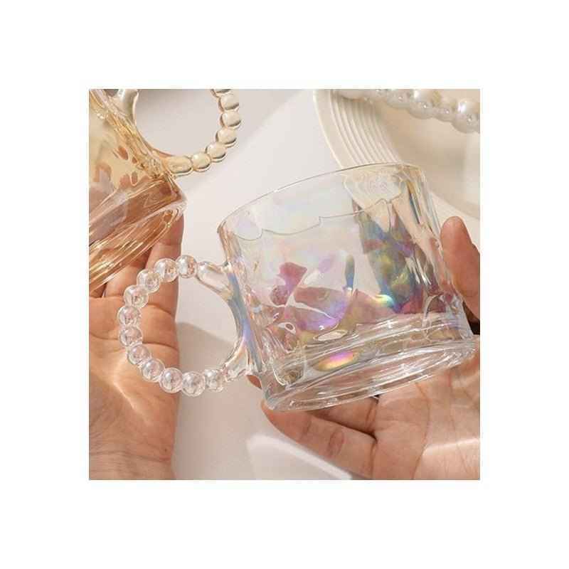 MONOO Rubby Regenboog Glazen met Oortje - 6 Stuks - 260ml - Koffieglazen - Theeglazen - Waterglazen