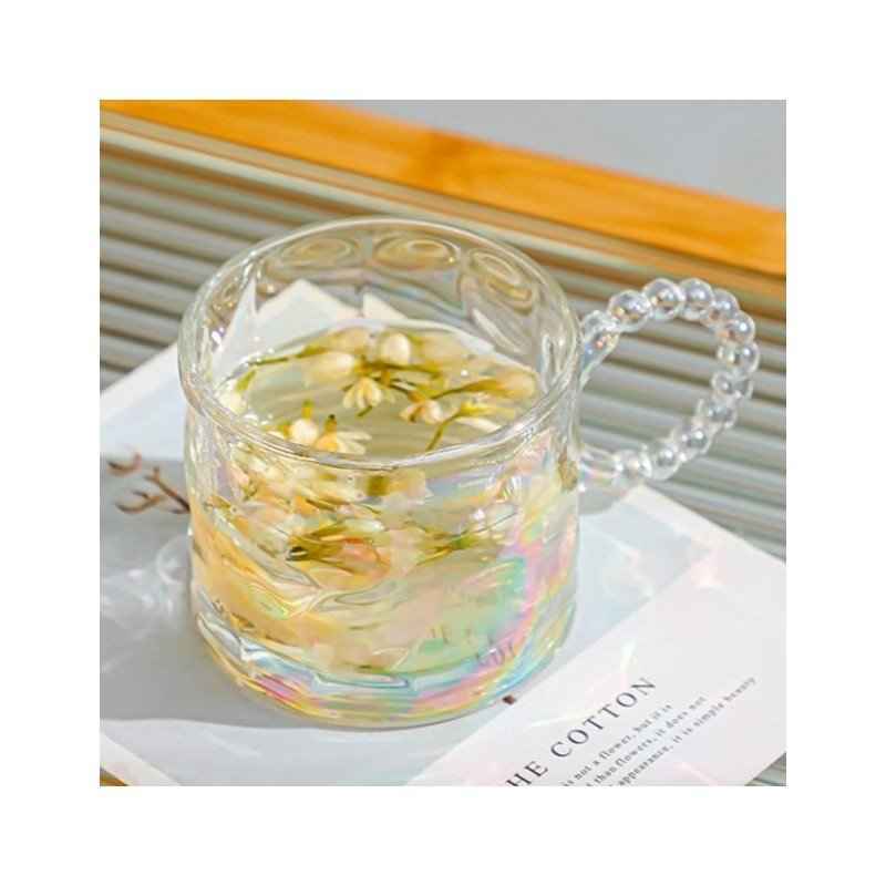 MONOO Rubby Regenboog Glazen met Oortje - 6 Stuks - 260ml - Koffieglazen - Theeglazen - Waterglazen