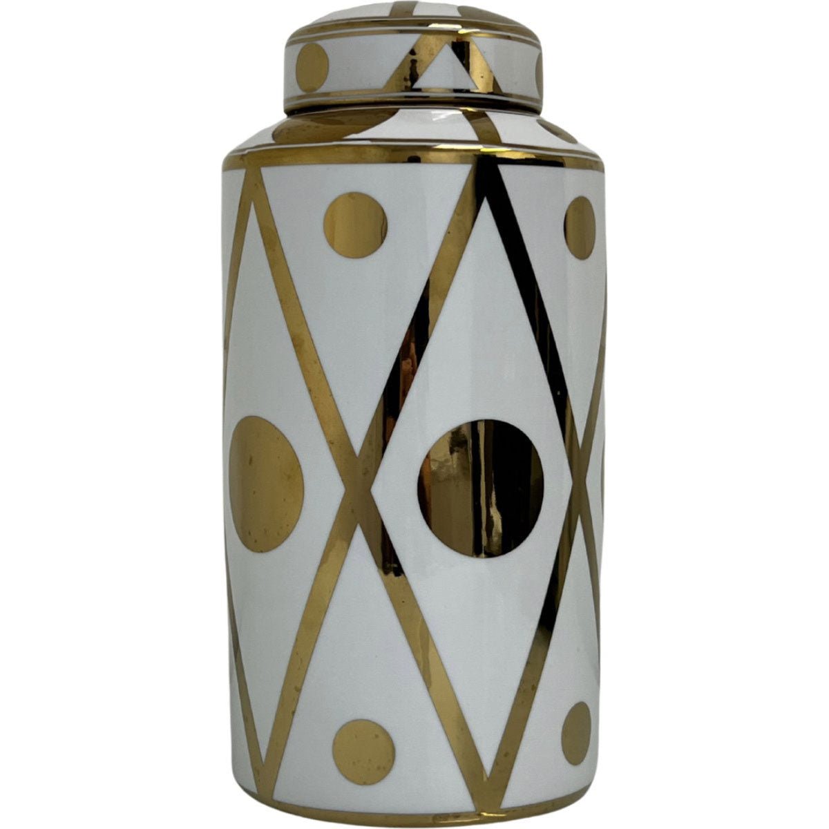 MONOO Luxe Decoratie Vaas - 30x18cm - Wit/Goud - ARAS 6 - TEKZEN