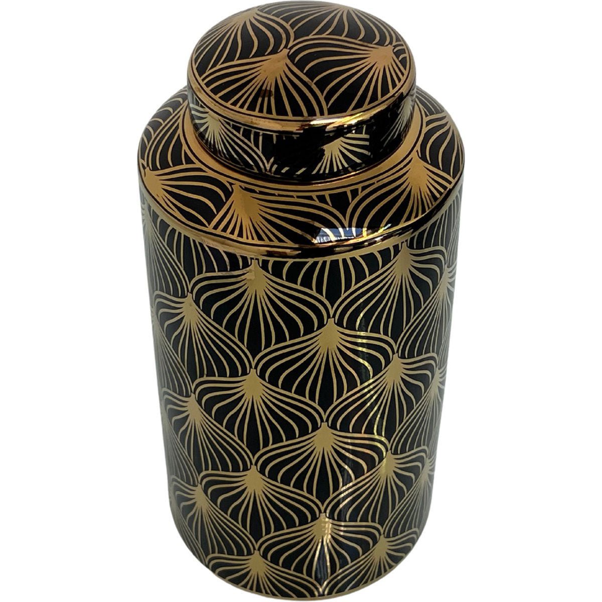 MONOO Luxe Decoratie Vaas - 30x18cm - Zwart/Goud - ARAS 15 - TEKZEN