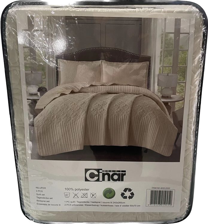 Cinar Nilufer Bedsprei Set 3-delig - Beige - 260x240cm
