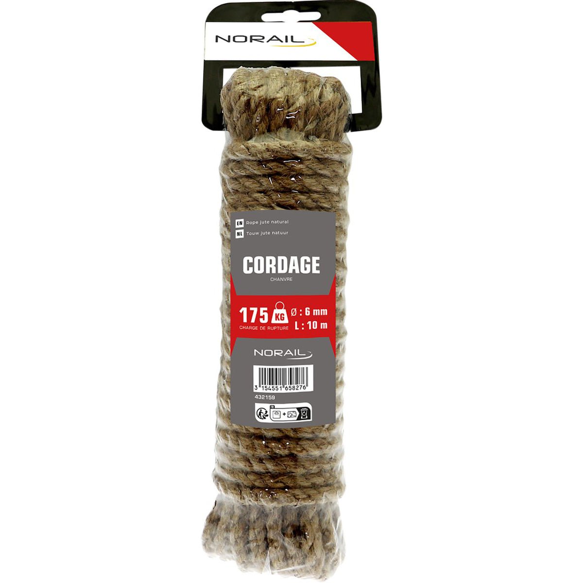 NORAIL Touw jute natuur 6mm, 10 meter - TEKZEN