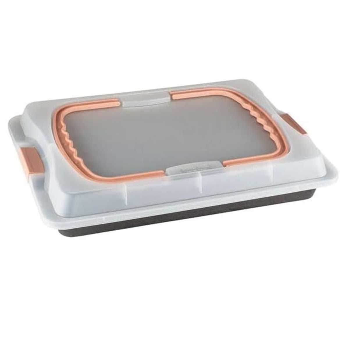 Platinum Bak - en Ovenschaal met Deksel – 36 cm – Draagbaar & Hygiënisch - TEKZEN