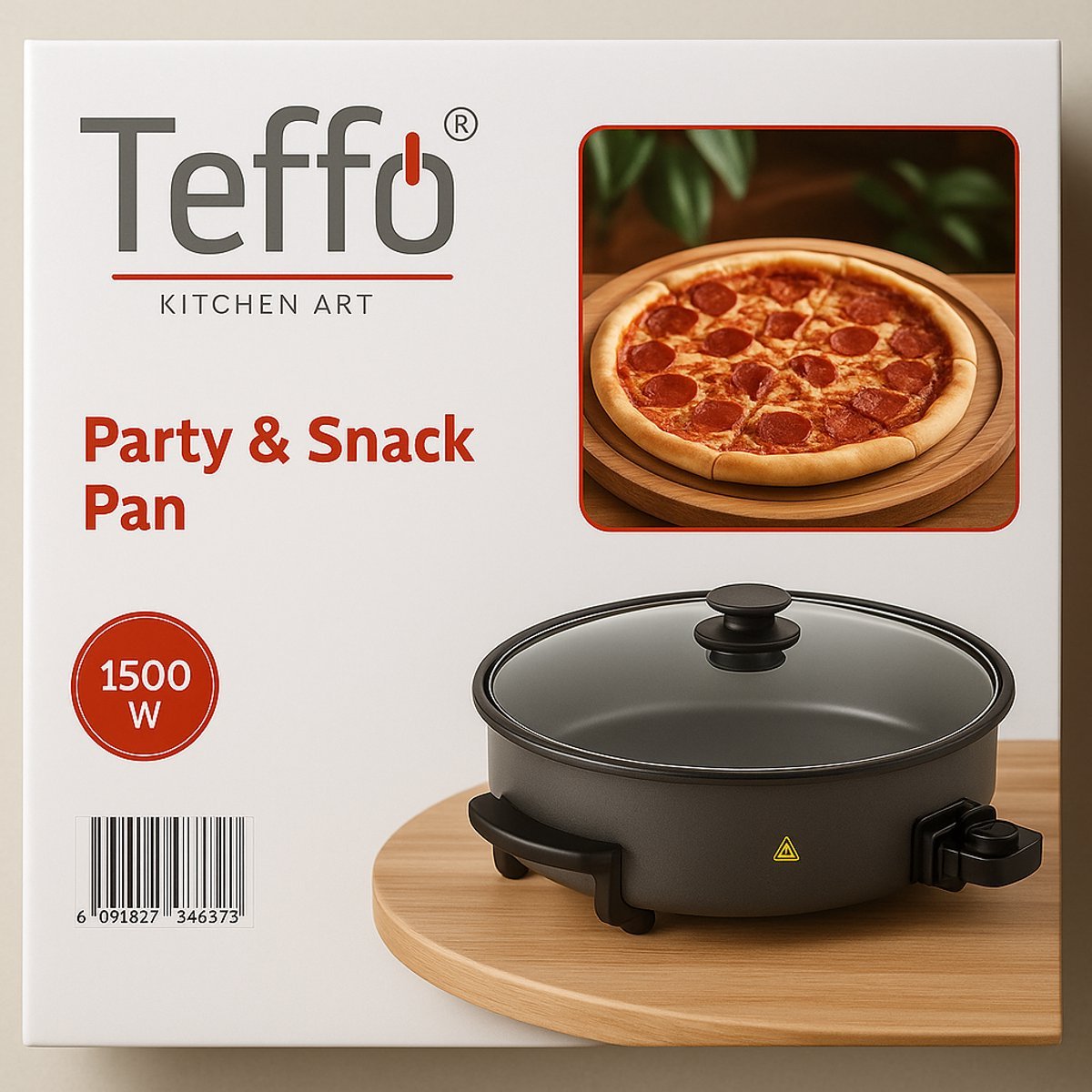 Teffo Elektrische Pizza Pan - 40cm/9cm - 1500W - TEKZEN