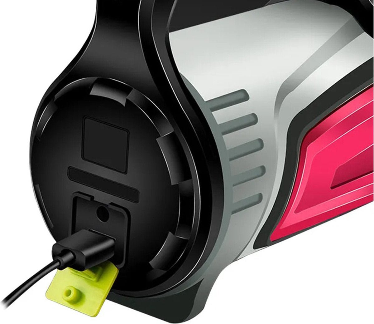 Verk Group Oplaadbare LED Zoeklicht Zaklamp met Powerbankfunctie – Voor Outdoor en Noodsituaties - Grijs/Rood - TEKZEN