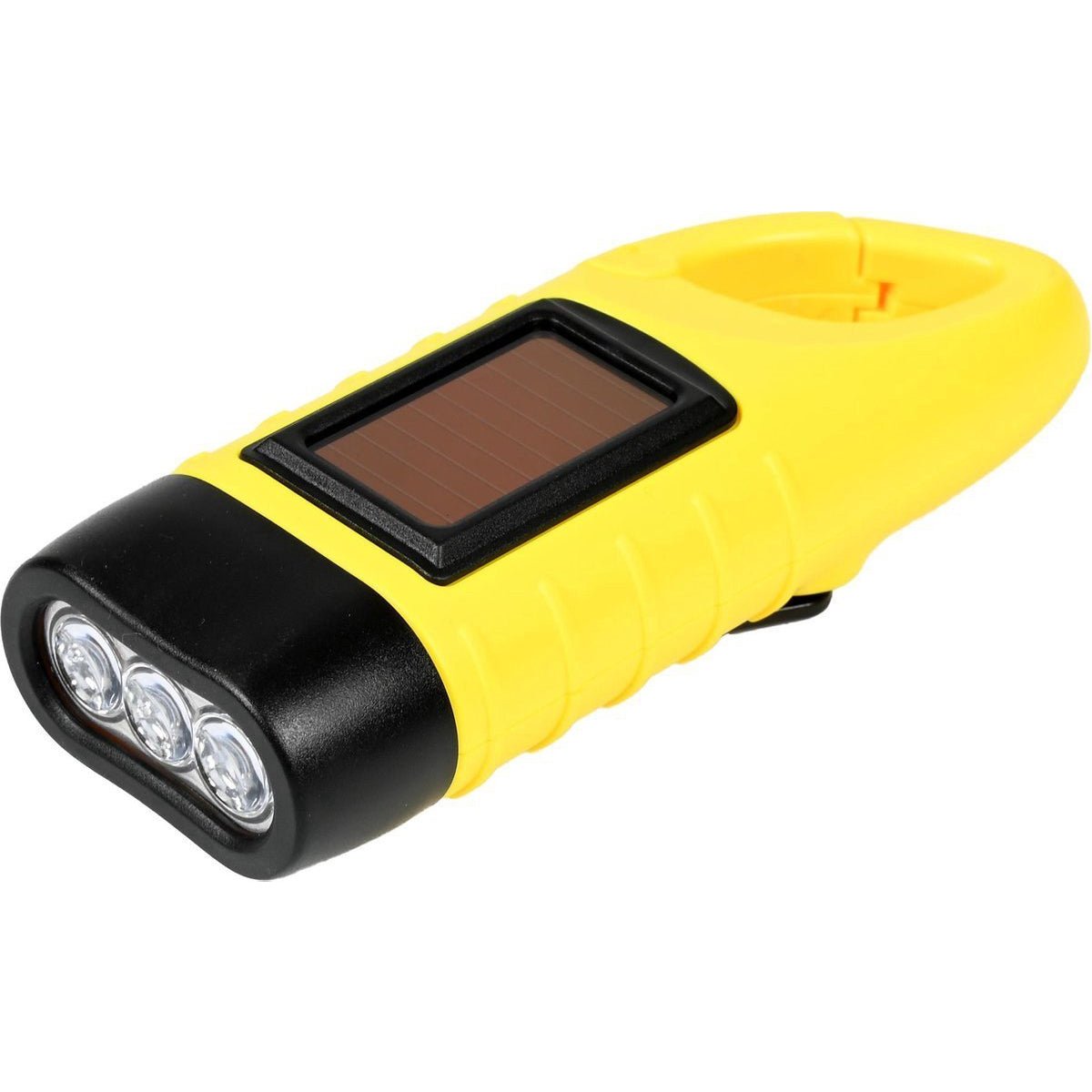 Verk Group Zonne - en Dynamo - zaklamp met 3 LED’s – Handmatig en Zonne - energie Aangedreven - Geel - TEKZEN