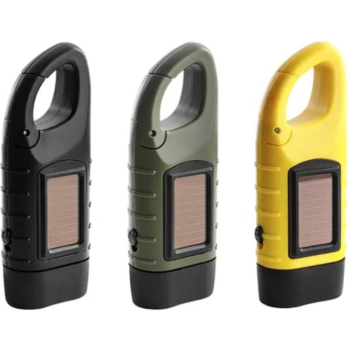 Verk Group Zonne - en Dynamo - zaklamp met 3 LED’s – Handmatig en Zonne - energie Aangedreven - Zwart - TEKZEN