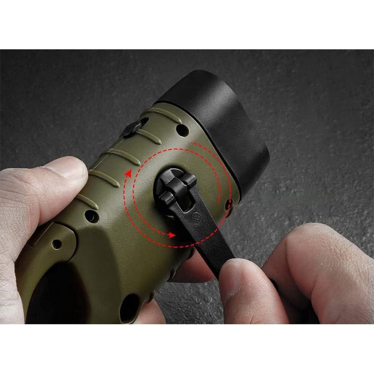 Verk Group Zonne - en Dynamo - zaklamp met 3 LED’s – Handmatig en Zonne - energie Aangedreven - Zwart - TEKZEN