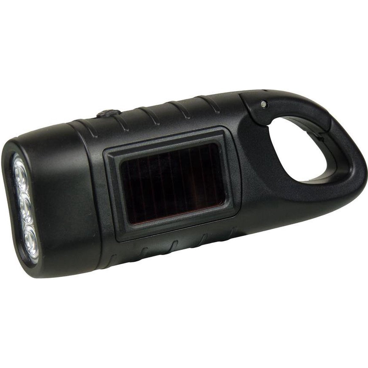 Verk Group Zonne - en Dynamo - zaklamp met 3 LED’s – Handmatig en Zonne - energie Aangedreven - Zwart - TEKZEN