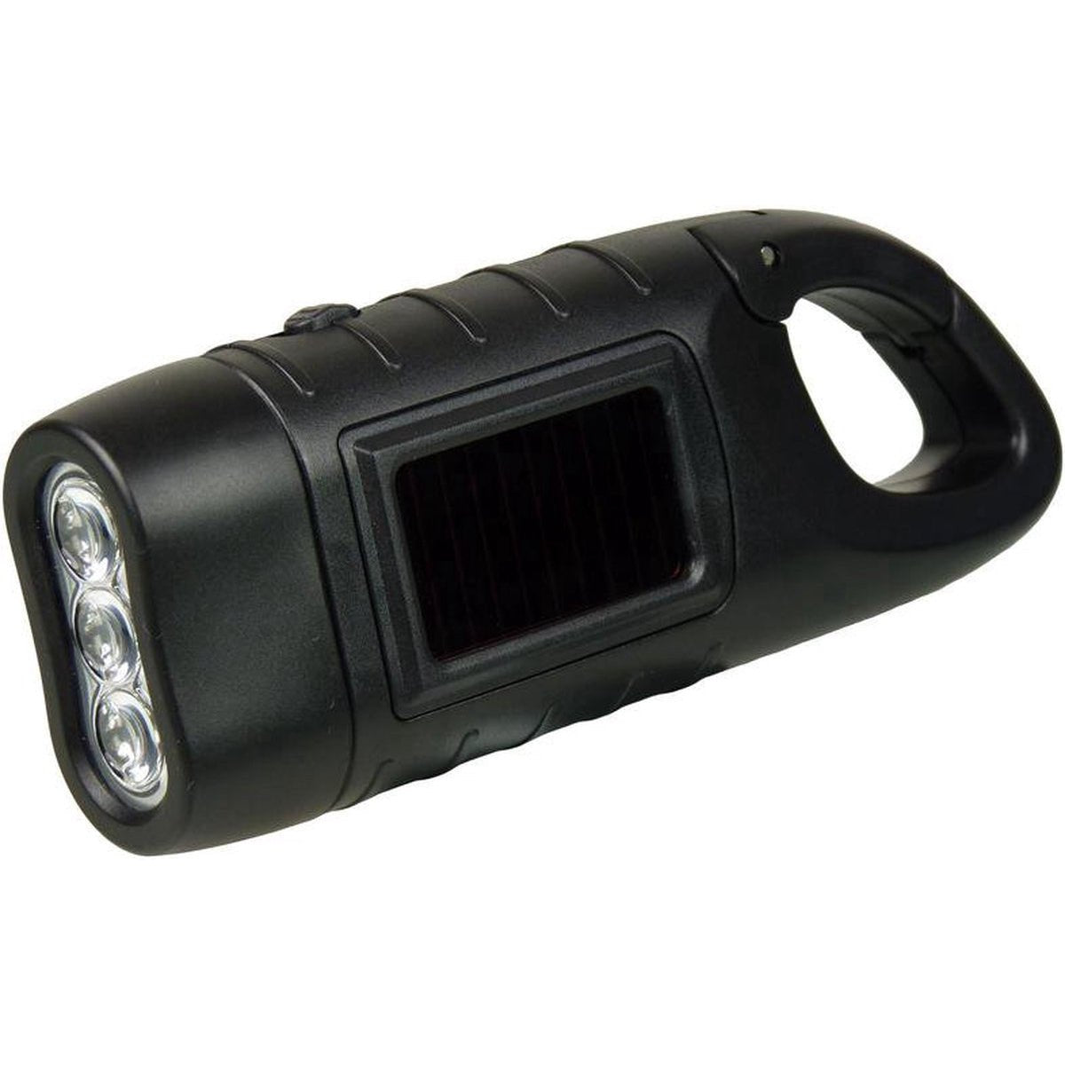 Verk Group Zonne - en Dynamo - zaklamp met 3 LED’s – Handmatig en Zonne - energie Aangedreven - Zwart - TEKZEN