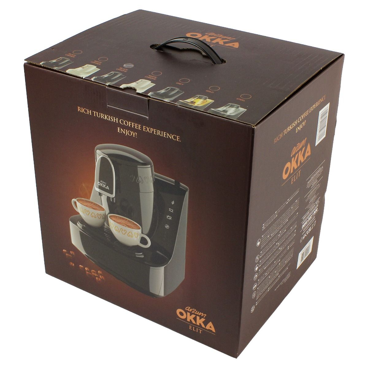 Arzum OKKA Elite Türkische Kaffeemaschine – Schwarz/Chrom – 2 Tassen – Einstellbare Temperatur – Vollautomatisch – 710 W