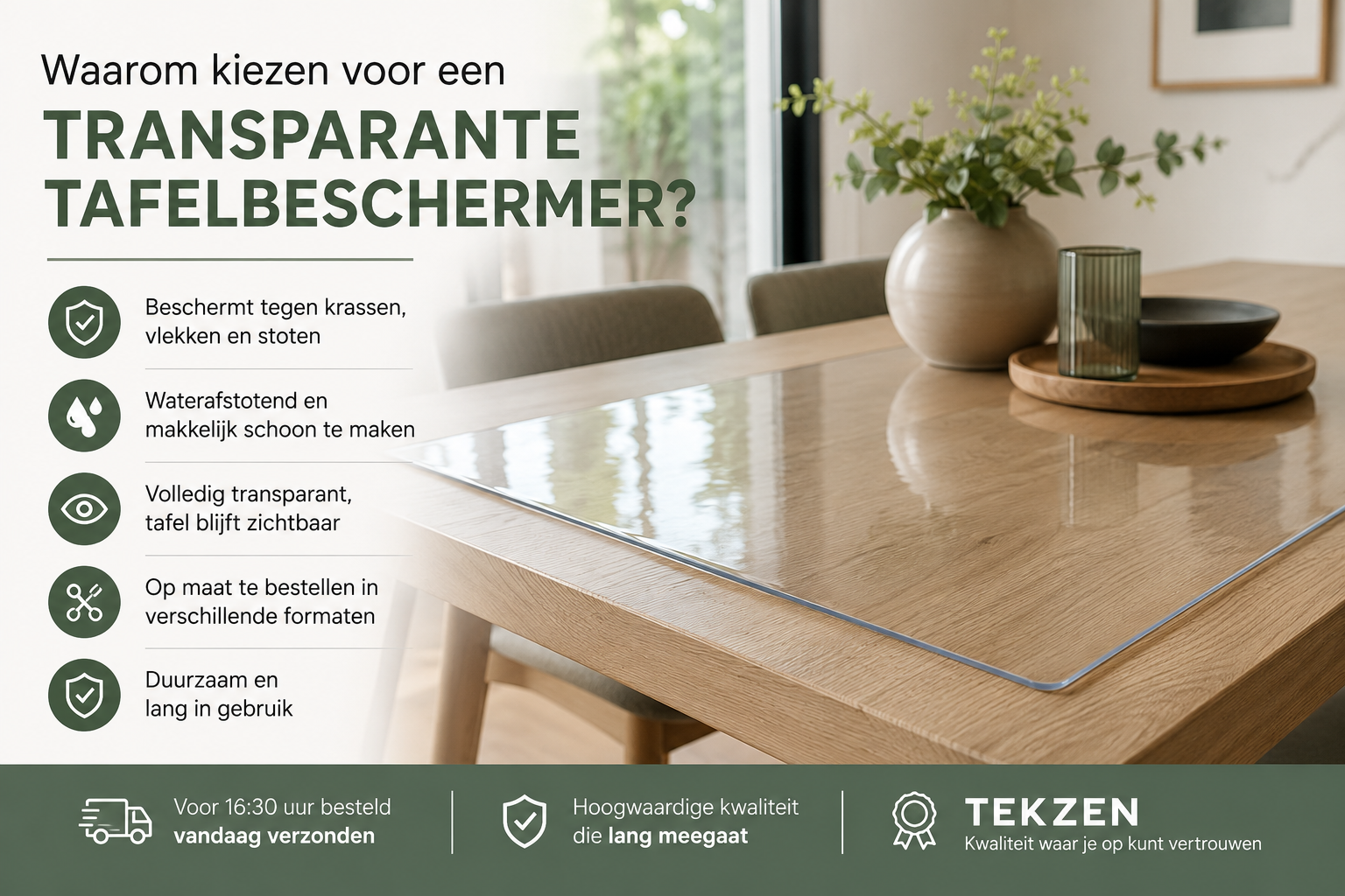 Waarom kiezen voor een transparante tafelbeschermer? De complete gids