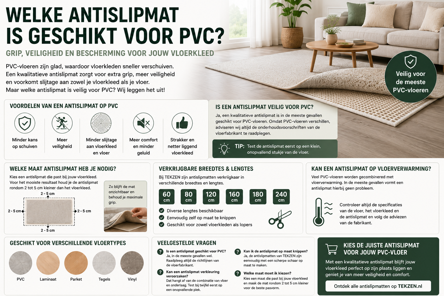 Welke antislipmat is geschikt voor een PVC-vloer?