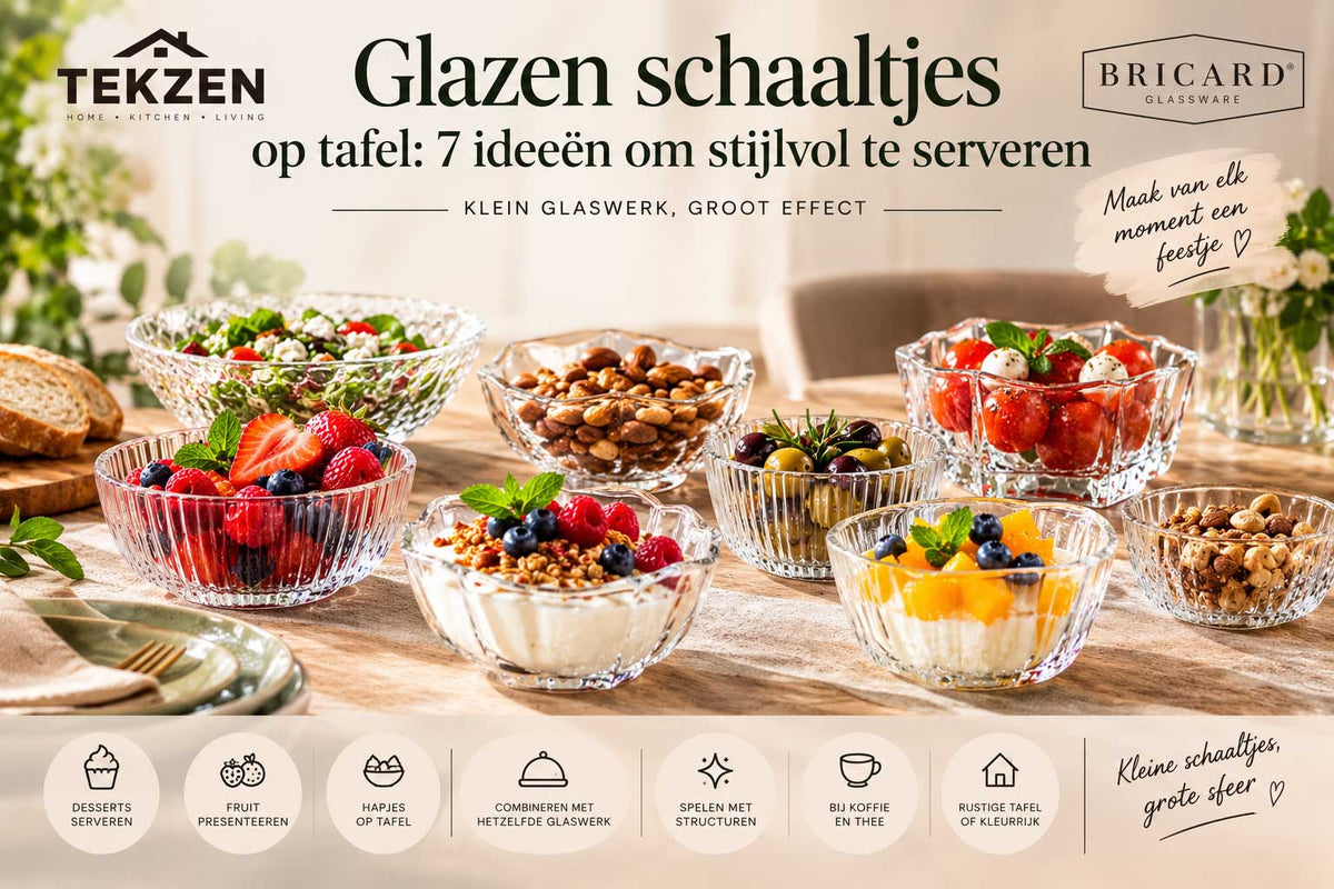 Glazen schaaltjes op tafel: 7 ideeën om stijlvol te serveren