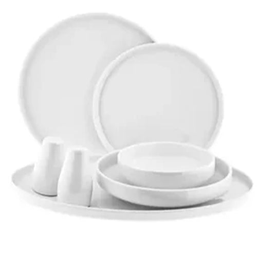 Almina Mondo - Porseleinen Serviesset - 27-delig - Wit - 6-Persoons - Dinerset