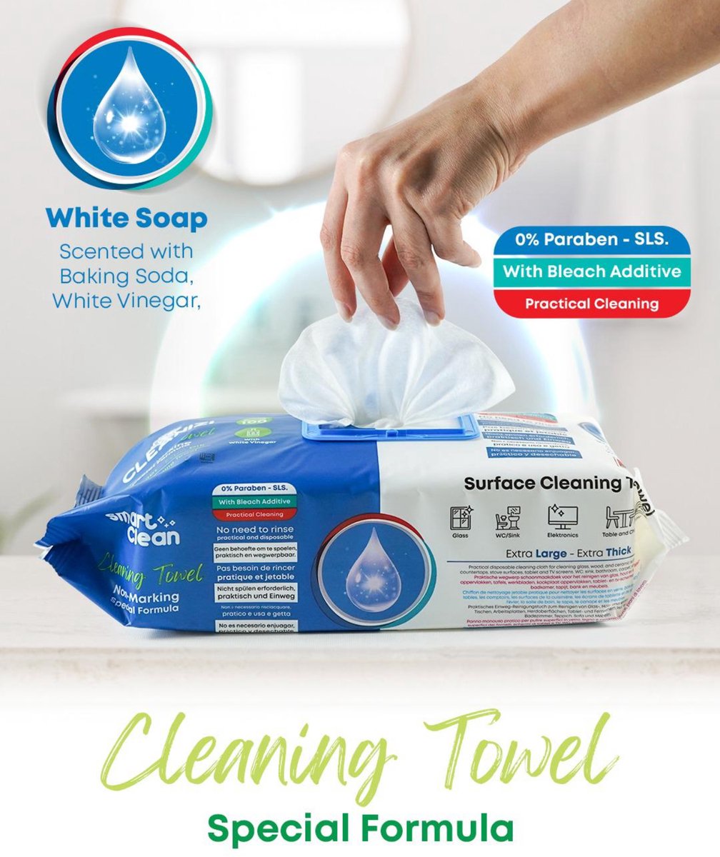 Cleanizi Schoonmaakdoekjes – 3 Pak x 100 Stuks - Extra Groot & Dik – Streeploos Schoon – Frisse Geur – 0% Parabenen – Met Bleekmiddel – Multifunctioneel