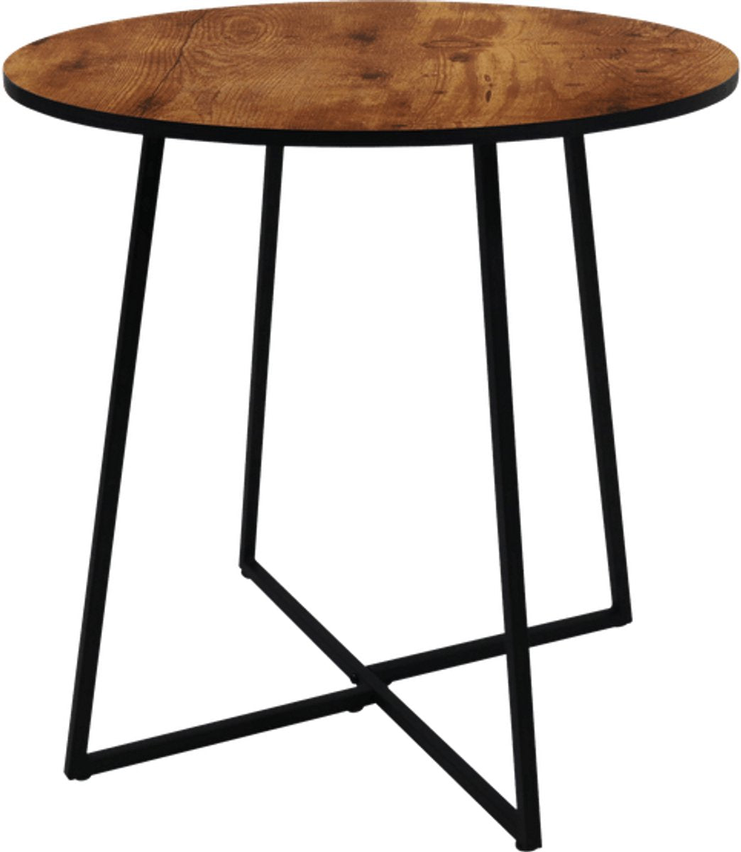 Hauskraft Bijzettafel - 40x40cm - Dark Oak - Metaal/MDF