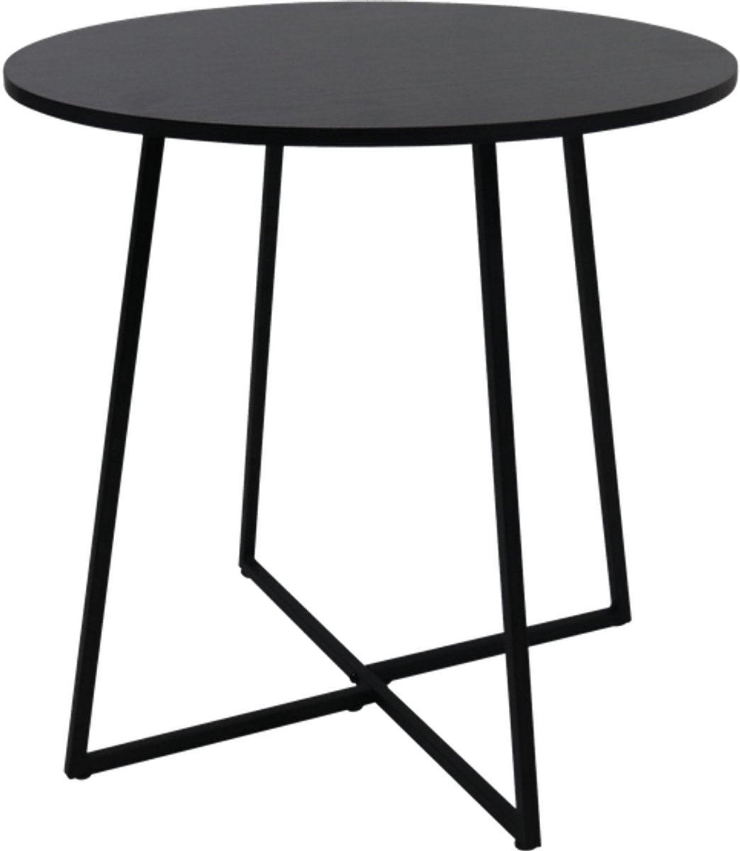 Bijzettafel - 40x40cm - Zwart - Metaal/MDF
