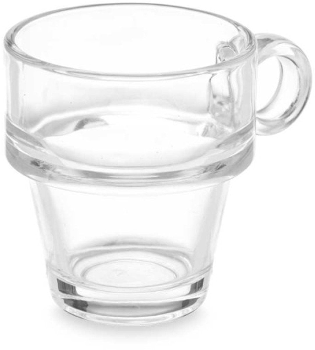 Vivalto Espressokop - Set van 6 - Stapelbaar - 90ml - Espressoglas - Kleine Koffieglas