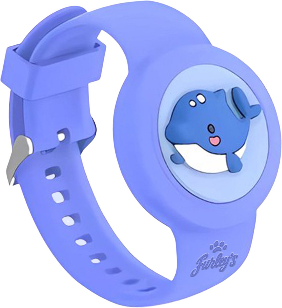 Furley’s Waterdichte Armband voor Kinderen – Geschikt voor Apple AirTag – Verstelbare Siliconen Band – Veilig & Comfortabel – Blauwe Walvis