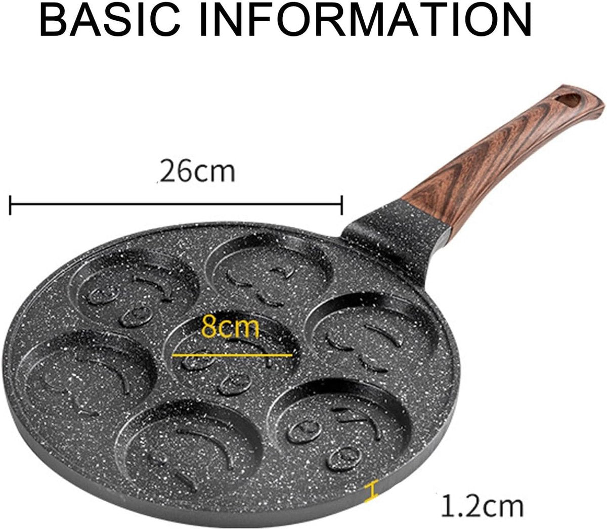 Platinum Pancake Pan - 26cm - Emoji Pancake Pan - Pancake with Smiley