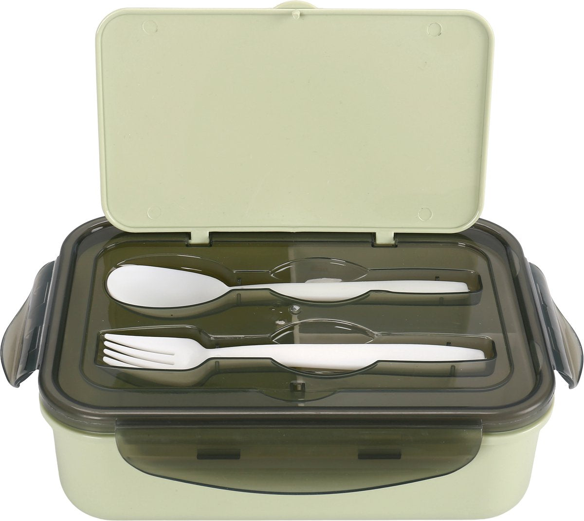 Cheffinger Lunchbox met Bestek - Camouflage Groen - Bentobox - Multifunctioneel Voor Werk en School - Meal Prep Bakje