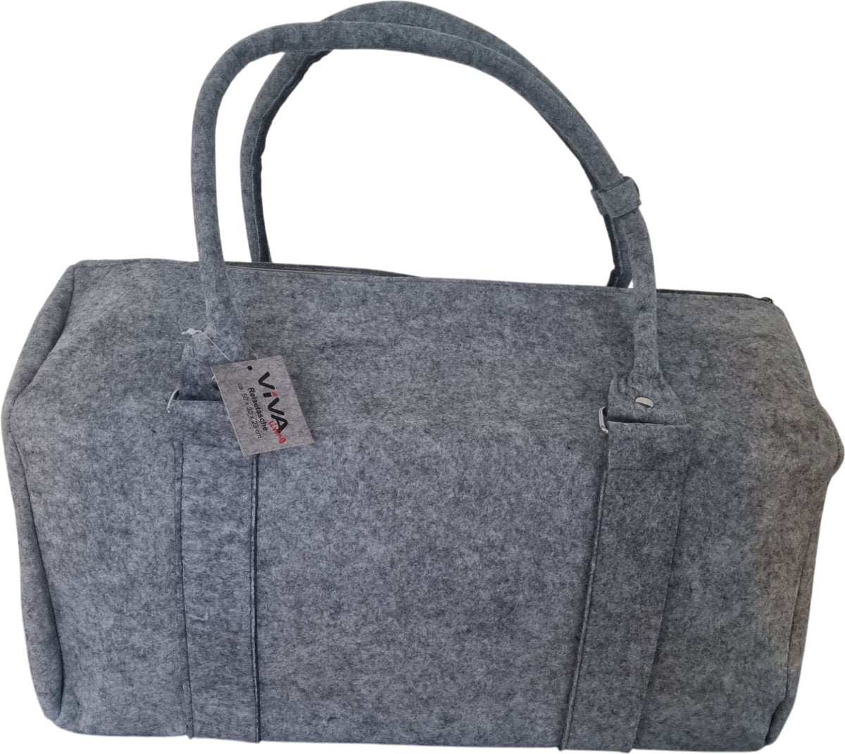 Viva Reistas Vilt met Rits - Lichtgrijs - Shopper - Weekendtas - Luiertas - 50x30x23cm