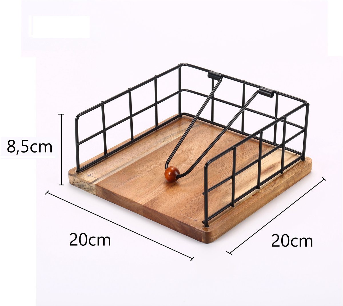 Cheffinger Servettenhouder - Zwart/Hout