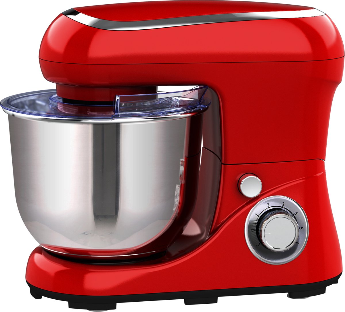 Cheffinger Keukenmixer - Rood - 6.5L Mengkom - Keukenrobot - 3 Accessoires - Keukenmachine - 1600W
