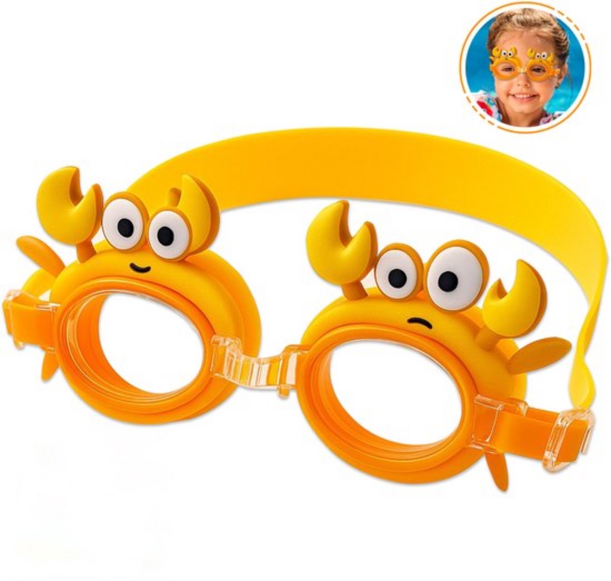 Furley’s Kinder Zwembril Krab – Zwembril Kind Anti-condens met UV-bescherming – Duikbril voor Kinderen 3-8 jaar
