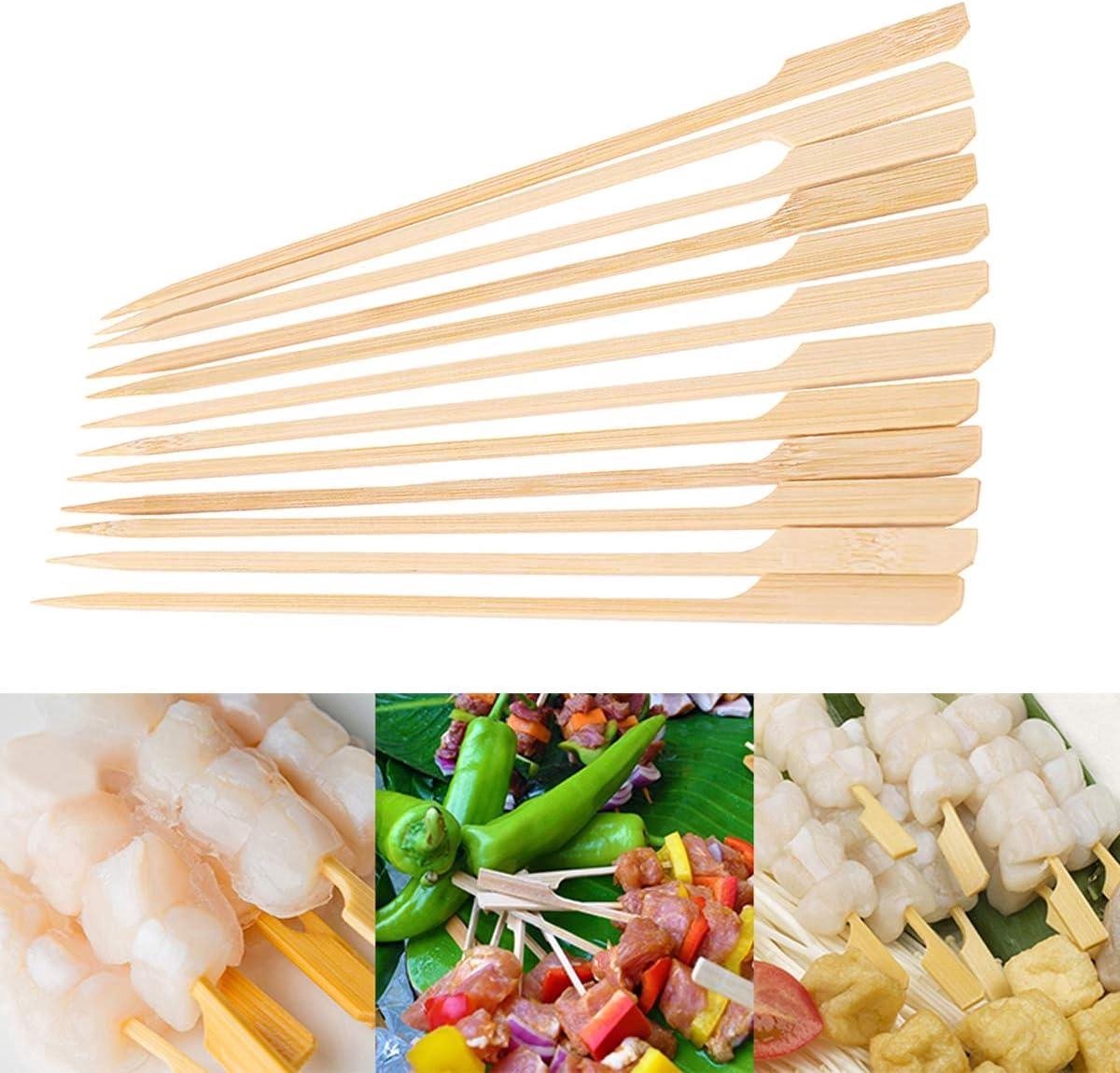 Kadirelli Bamboo Barbecue Skewers 15cm - Set of 50 - Wooden Kebab Sticks - For Grilling Cocktails, Fruit, Burgers and Marshmallows