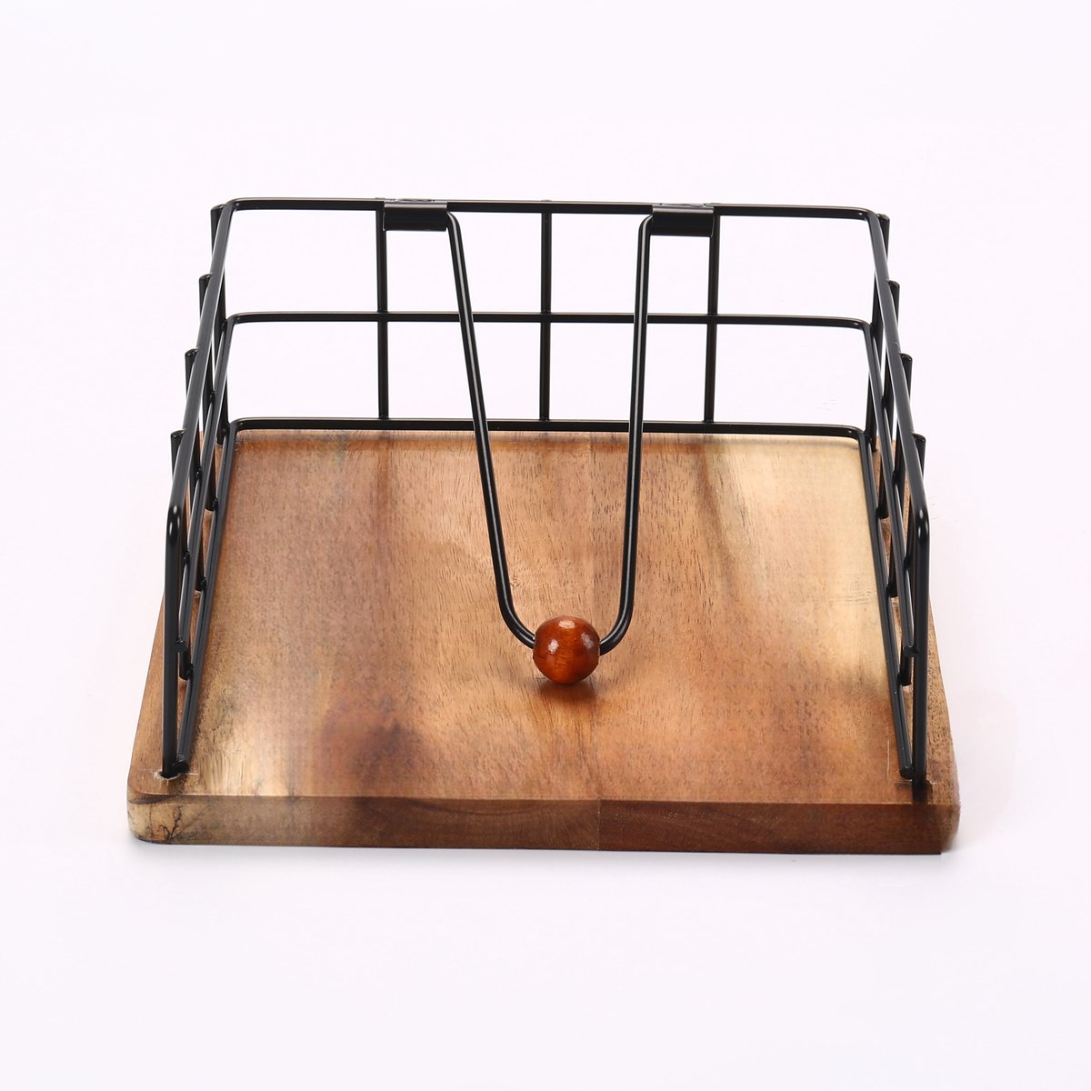 Cheffinger Servettenhouder - Zwart/Hout