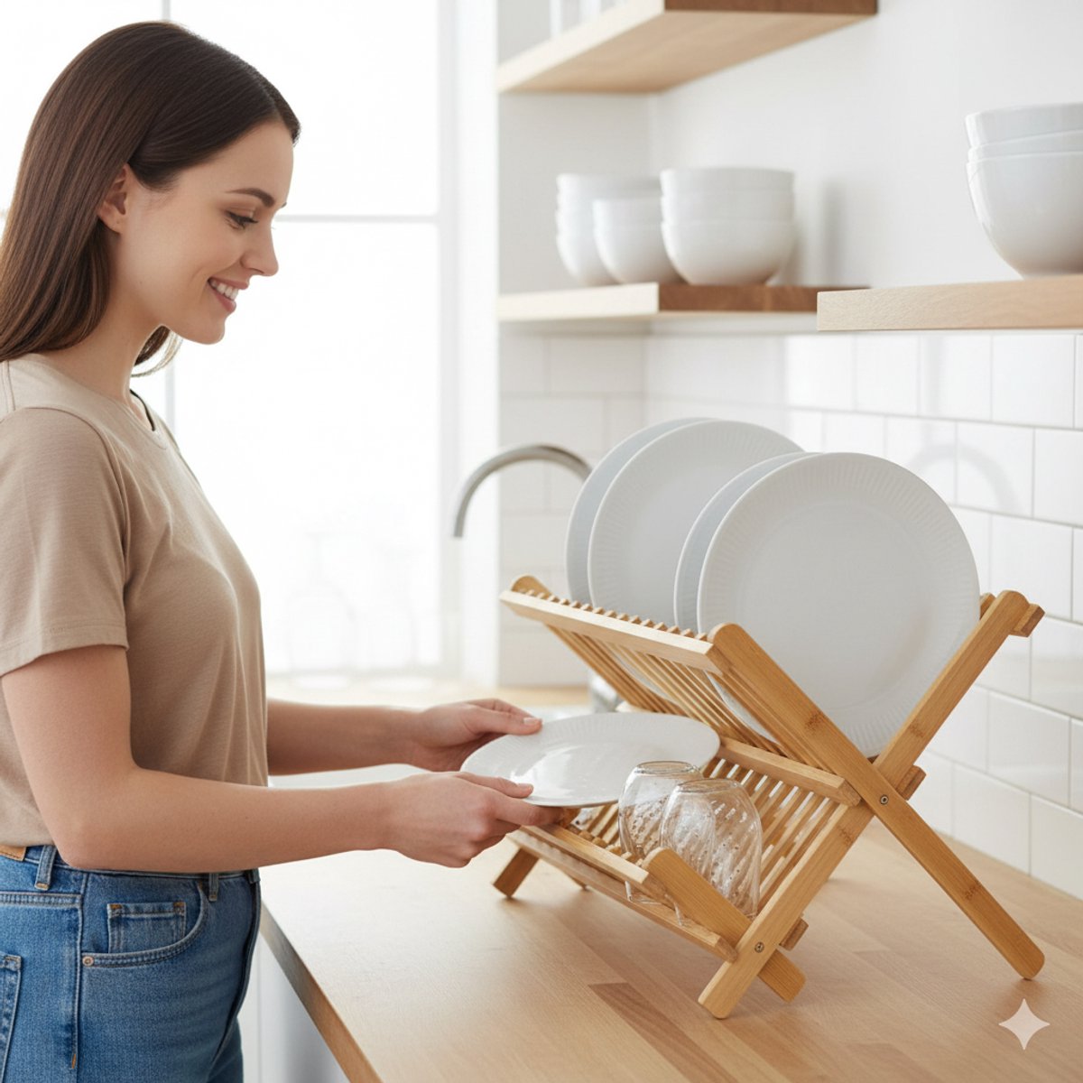 Cheffinger Afdruiprek - Bamboe - Inklapbaar