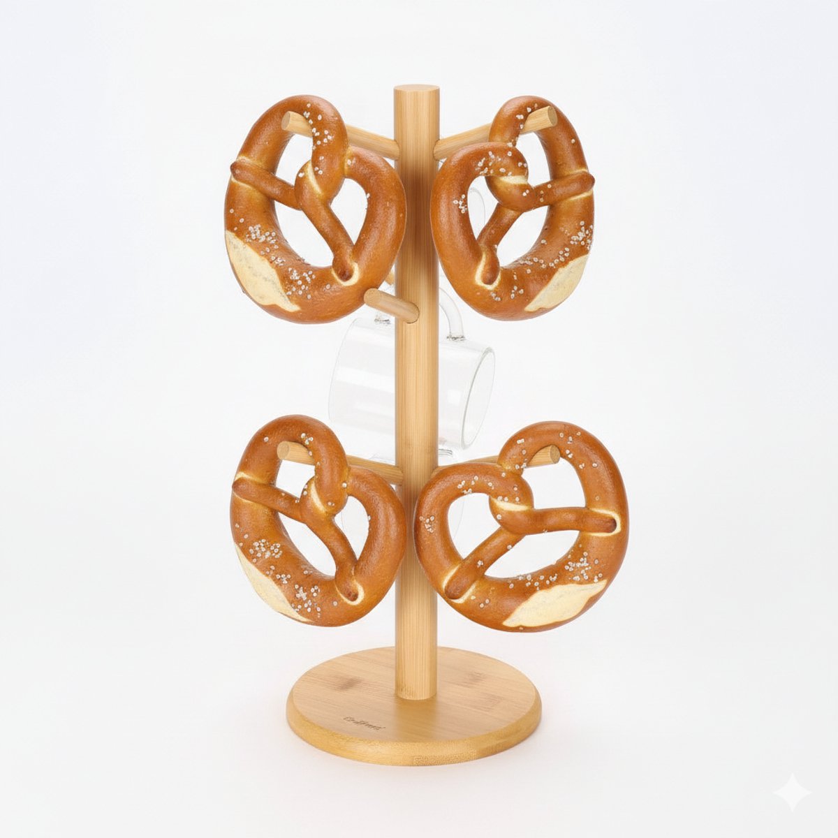 Cheffinger Glass Holder - Bamboo - For 6 Glasses 