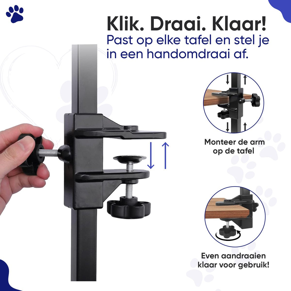 Furley's - Universele trimarm met hangmat - Verstelbaar - Incl. kam, schaar en nagelknipper