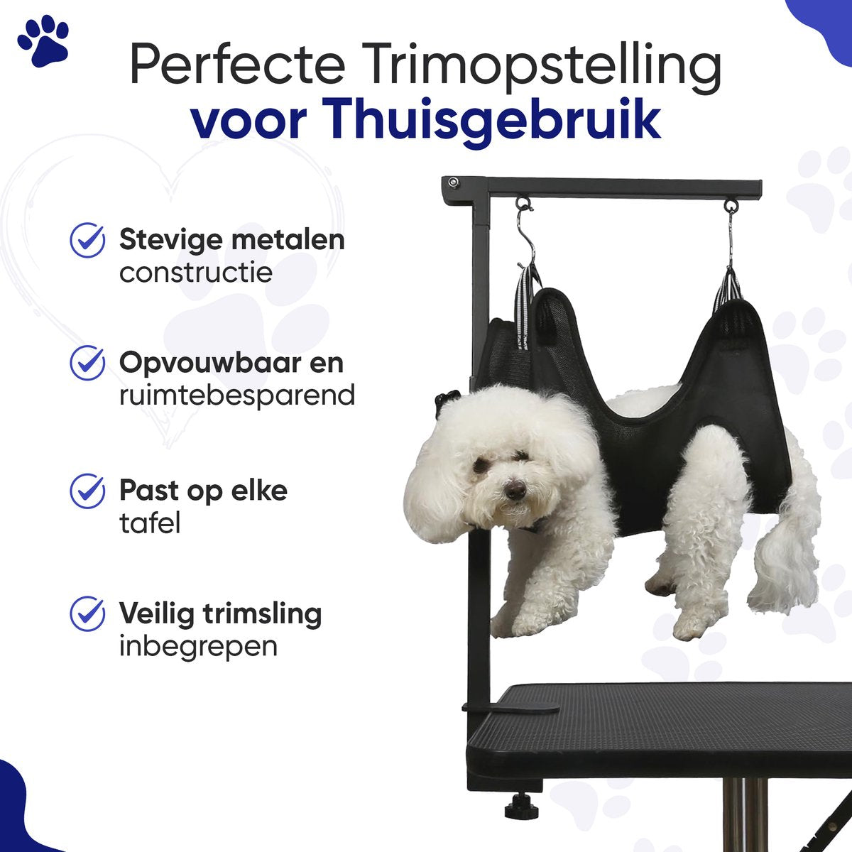 Furley's - Universele trimarm met hangmat - Verstelbaar - Incl. kam, schaar en nagelknipper