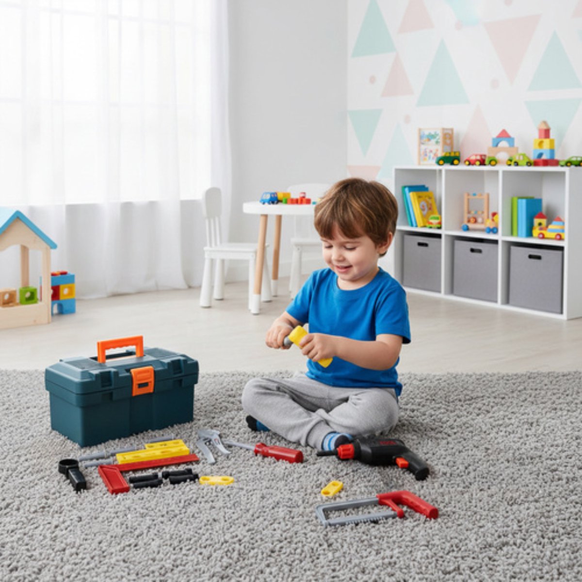 Ruhhy Kindergereedschapskoffer 32-delig - Realistisch Speelgoed Gereedschap met Boormachine en Draagkoffer