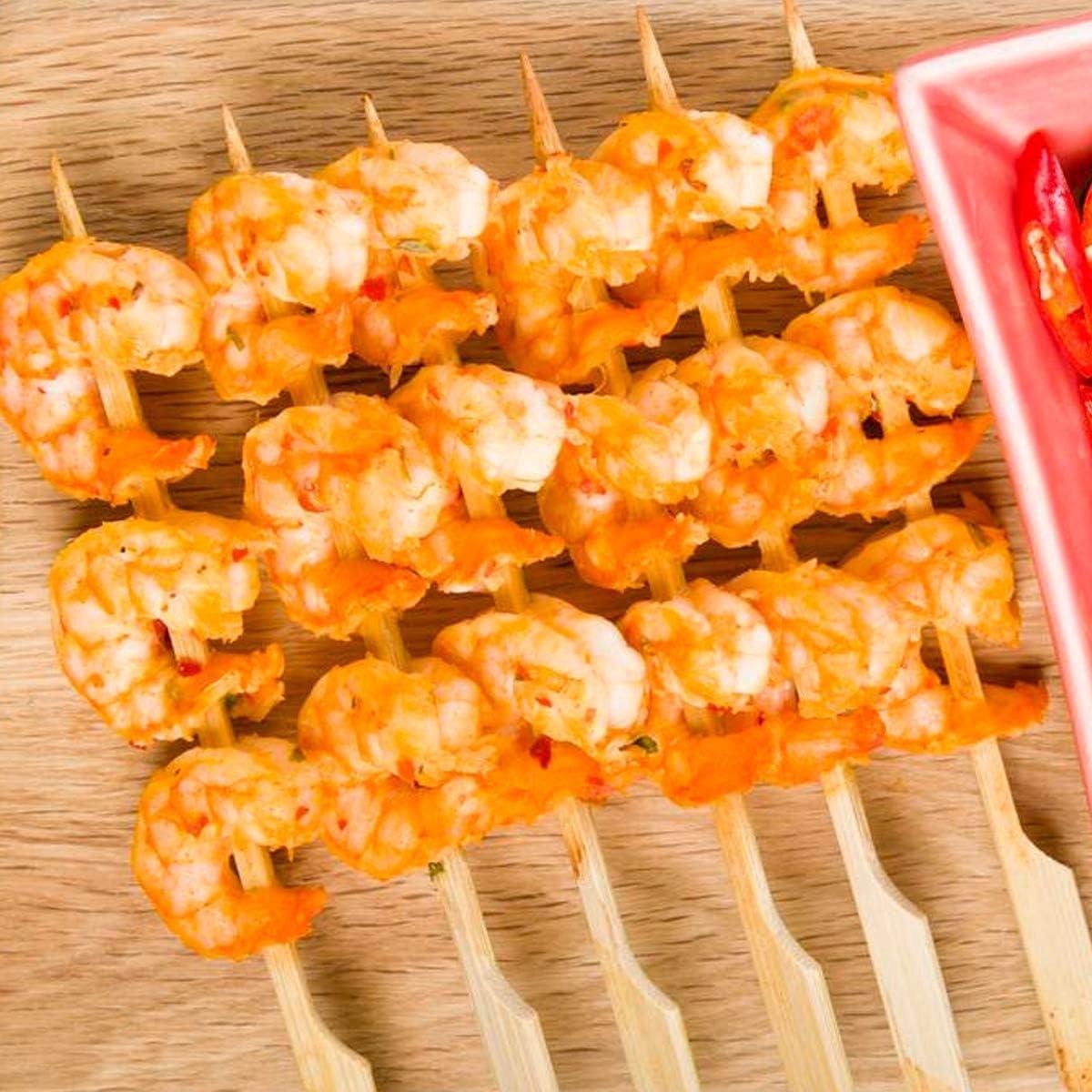 Kadirelli Bamboo Barbecue Skewers 18cm - Set of 50 - Wooden Kebab Sticks - For Grilling Cocktails, Fruit, Burgers and Marshmallows