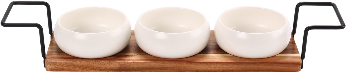 Clever Snack Bowls Set - 4-piece - Bamboo - Black