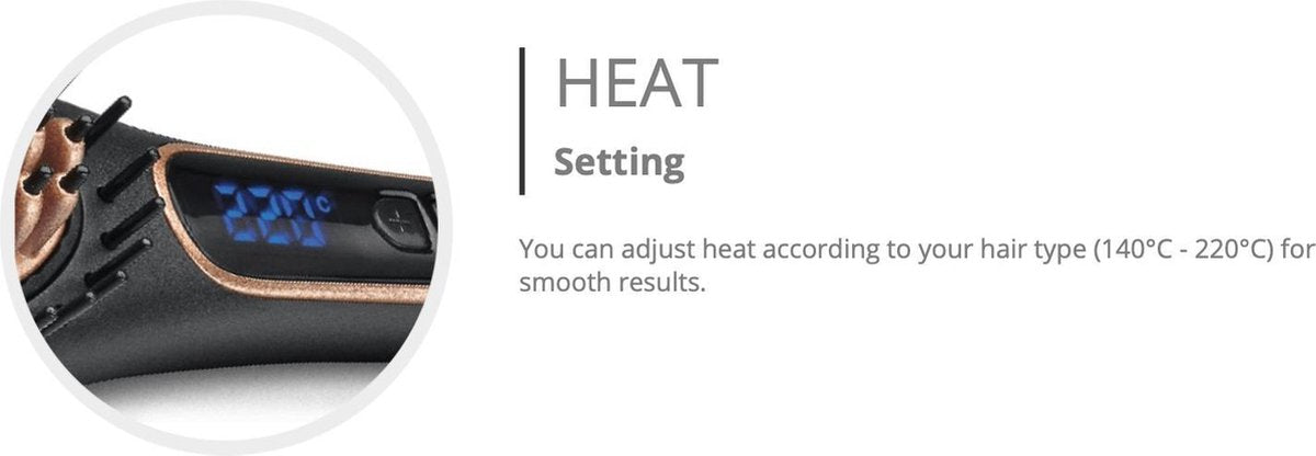 Arzum Superstar AR5036 - Styling Brush - Black/Copper - LED Display - Ceramic Coating - Tourmaline Ion Technology - 140-220°C - 53W