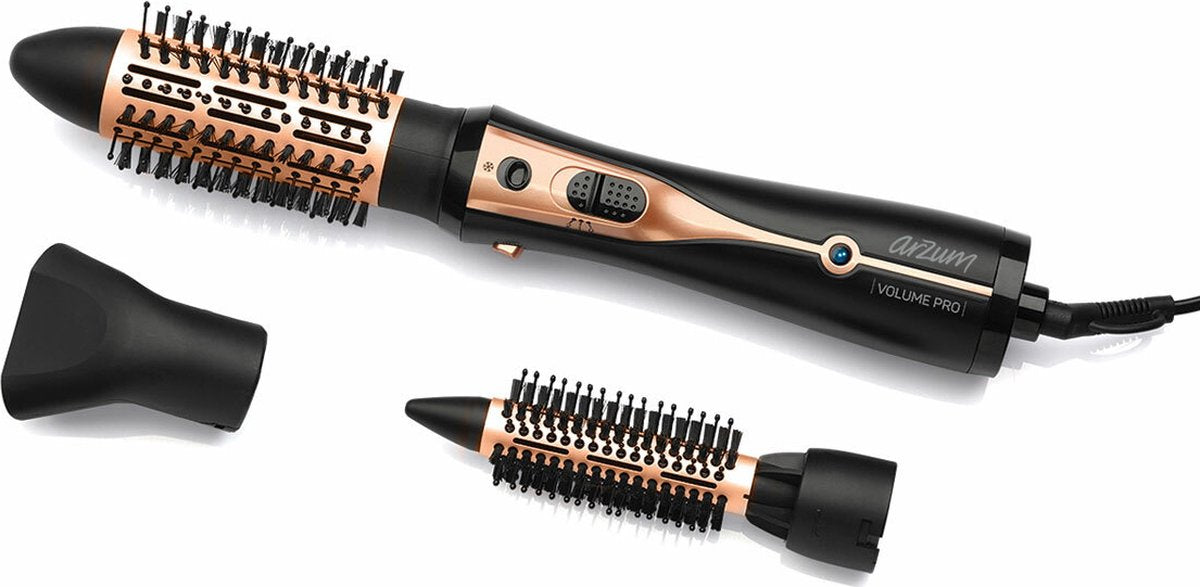 Arzum Volume Pro AR5063 - Heteluchtborstel - Zwart/Koper - 1200W - Keramische Borstels - Ionen Technologie - Cool Shot Functie