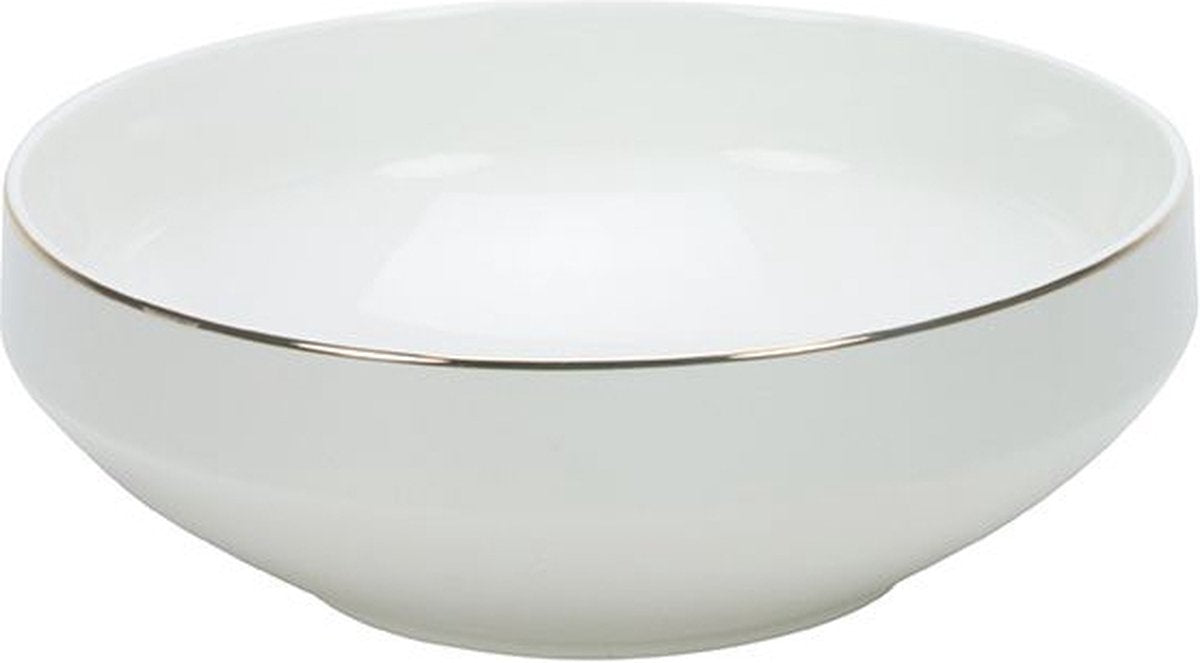Bricard Lunel – Porseleinen Saladeschaal – Met Gouden Rand – 23 cm