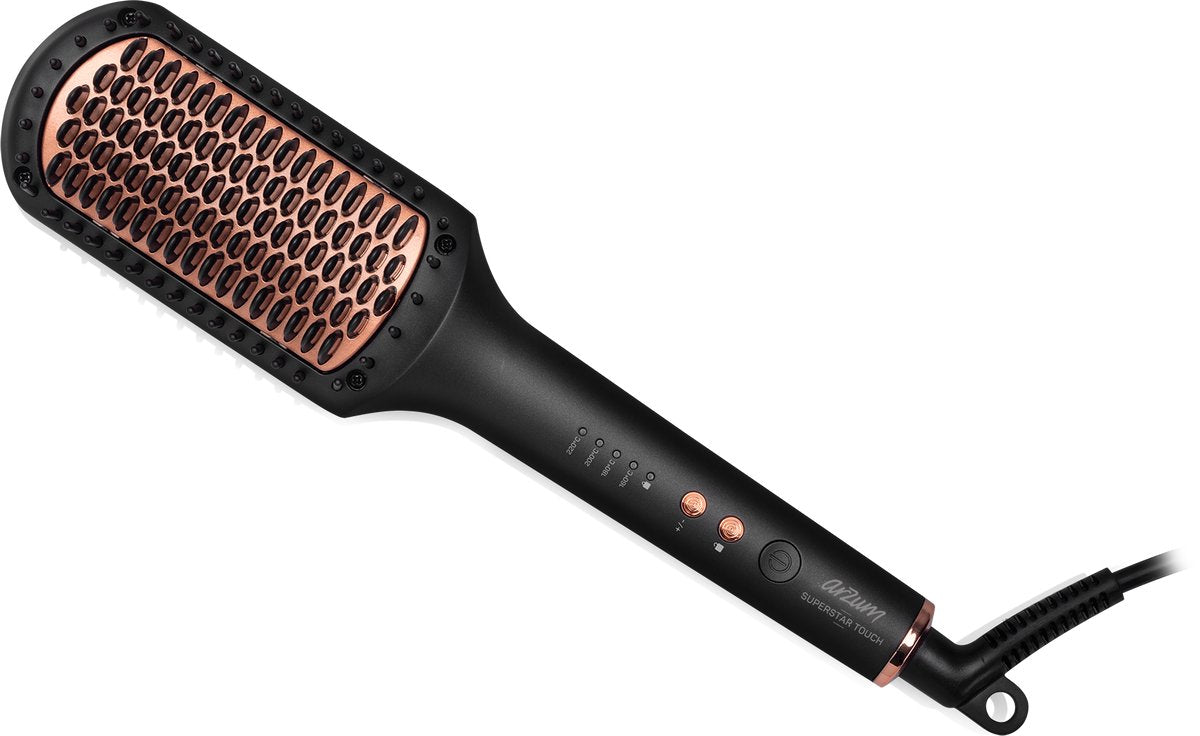 Arzum Superstar Touch Stijlborstel AR5068-0100 | Zwart/Koper - Keramische coating - Toermalijn-ionentechnologie - 160-220°C - 60W