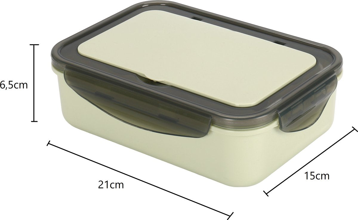 Cheffinger Lunchbox met Bestek - Camouflage Groen - Bentobox - Multifunctioneel Voor Werk en School - Meal Prep Bakje